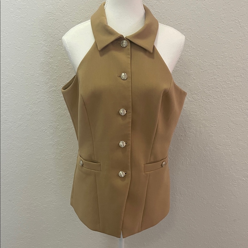 White House Black Market Tan Halter Top